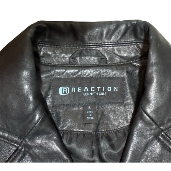 Womens Kenneth Cole Reaction Black
Leather Trench Coat Size S - Picture 7 of 13